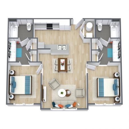 two bedroom floorplans 