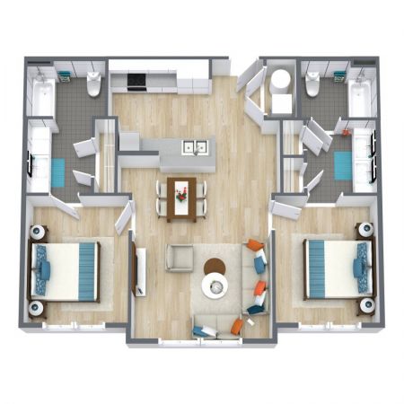 two bedroom floorplans 